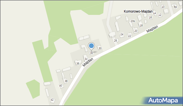 Komorowo, Majdan, 32, mapa Komorowo