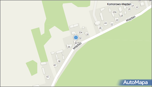 Komorowo, Majdan, 34, mapa Komorowo