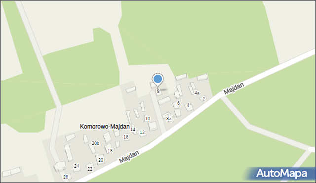 Komorowo, Majdan, 8, mapa Komorowo