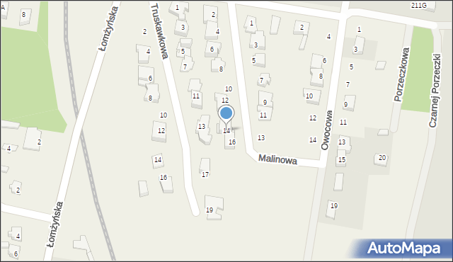 Konarzyce, Malinowa, 14, mapa Konarzyce