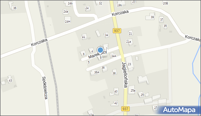 Kończyce Małe, Marekwicy Jerzego, ks., 3, mapa Kończyce Małe