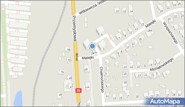 Konin, Matejki Jana, 1A, mapa Konina