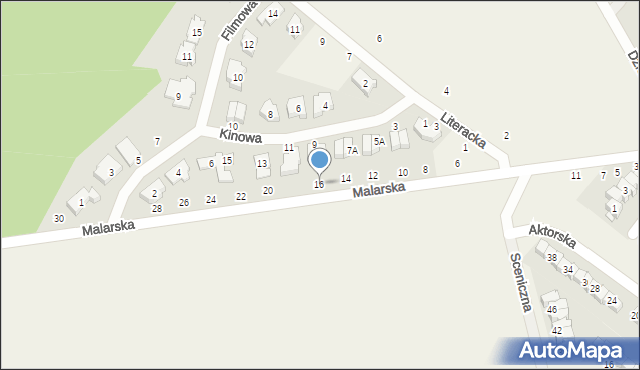 Koninko, Malarska, 16, mapa Koninko
