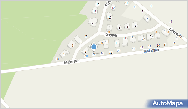 Koninko, Malarska, 26, mapa Koninko