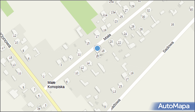 Konopiska, Mała, 16, mapa Konopiska