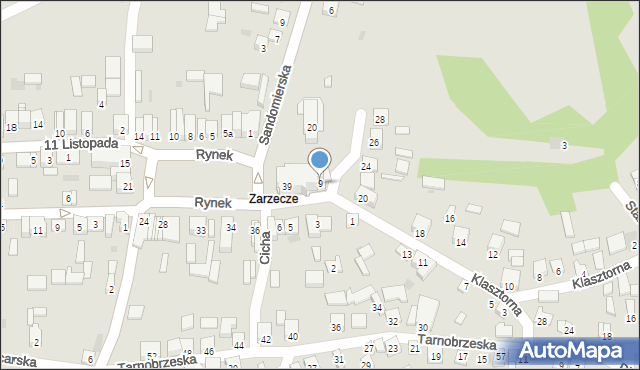 Koprzywnica, Mały Rynek, 9, mapa Koprzywnica