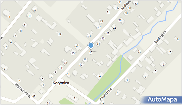 Korytnica, Małkowskiego Adama, 36, mapa Korytnica