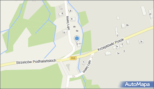 Kościelisko, Małej Łąki, 2, mapa Kościelisko