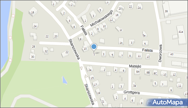 Kościerzyna, Matejki Jana, 1, mapa Kościerzyna