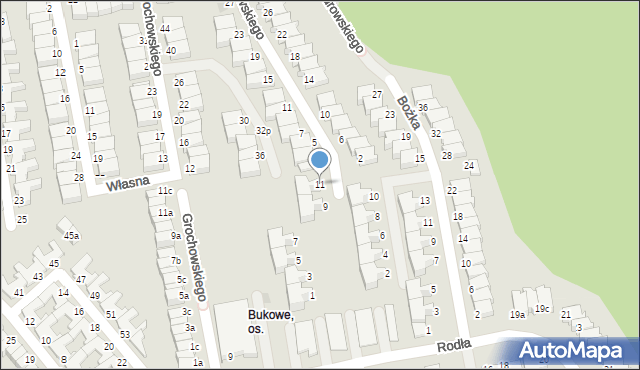 Koszalin, Maćkowicza Izydora, 11, mapa Koszalina