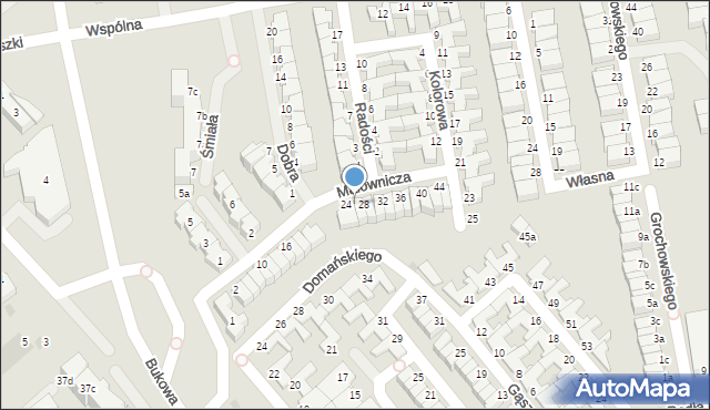 Koszalin, Malownicza, 26, mapa Koszalina