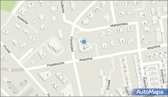 Koszalin, Małopolska, 1a, mapa Koszalina