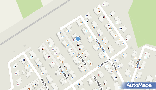 Koszalin, Mazurska, 12, mapa Koszalina