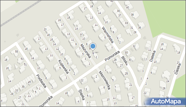 Koszalin, Mazurska, 4, mapa Koszalina