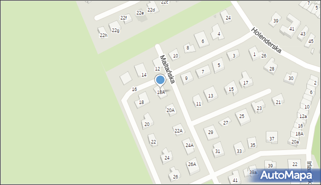 Koszalin, Maltańska, 18A, mapa Koszalina