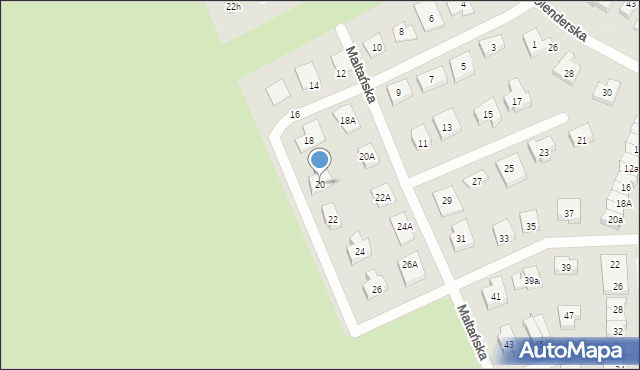 Koszalin, Maltańska, 20, mapa Koszalina