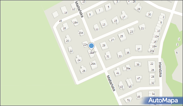 Koszalin, Maltańska, 24A, mapa Koszalina