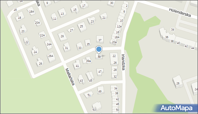 Koszalin, Maltańska, 39, mapa Koszalina