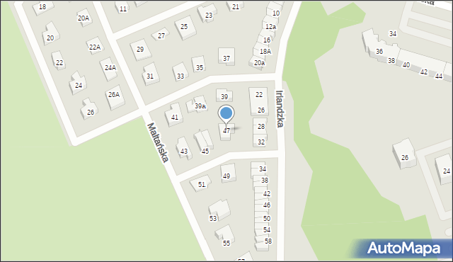 Koszalin, Maltańska, 47, mapa Koszalina