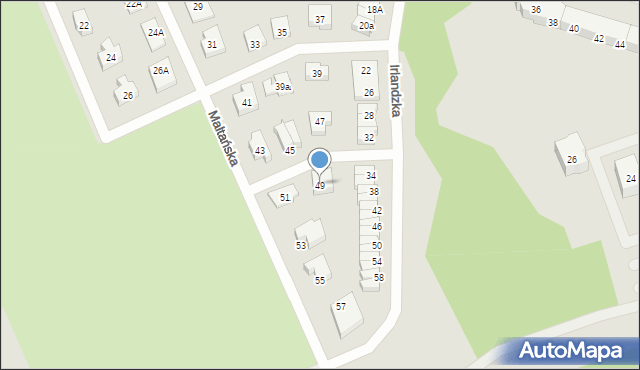 Koszalin, Maltańska, 49, mapa Koszalina