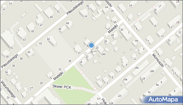 Koszalin, Matejki Jana, 22, mapa Koszalina