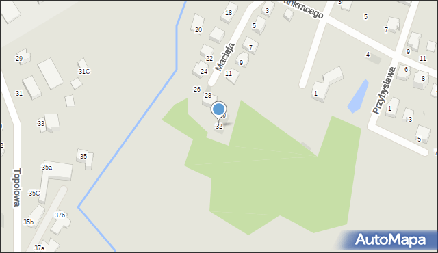 Koszalin, Macieja, 32, mapa Koszalina