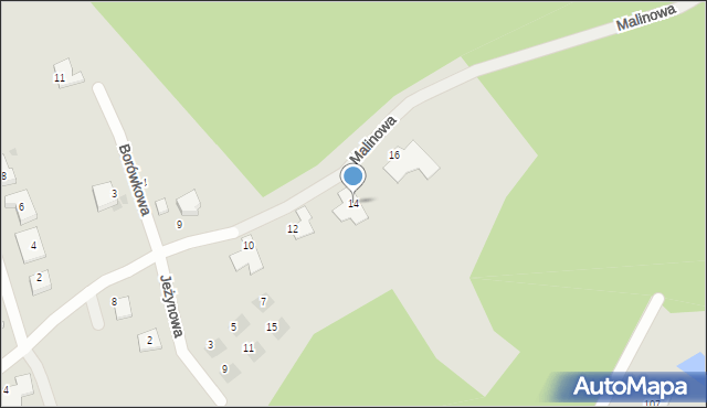 Koszalin, Malinowa, 14, mapa Koszalina