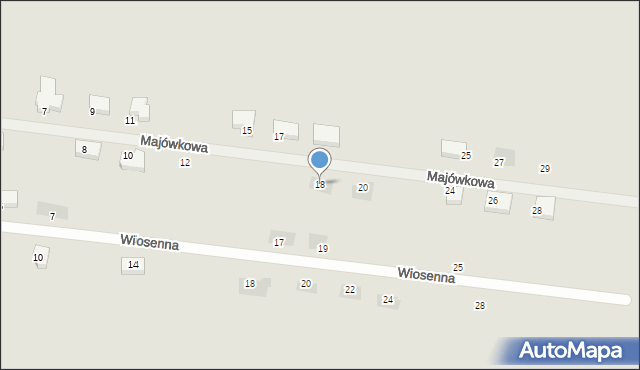 Koszalin, Majówkowa, 18, mapa Koszalina