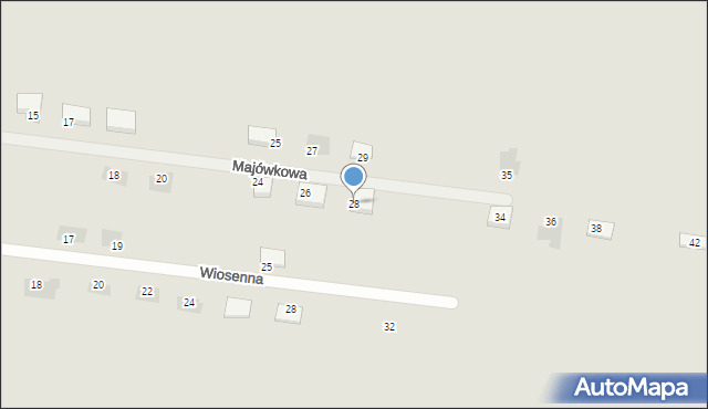 Koszalin, Majówkowa, 28, mapa Koszalina