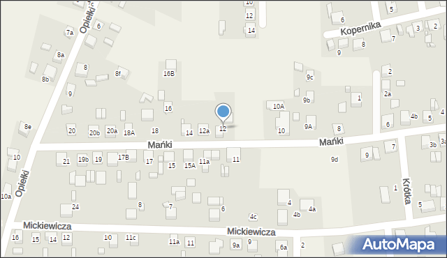 Koszęcin, Mańki, 12, mapa Koszęcin