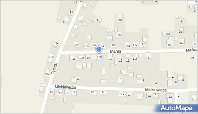 Koszęcin, Mańki, 17B, mapa Koszęcin