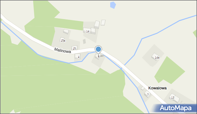 Kowalowa, Malinowa, 5, mapa Kowalowa