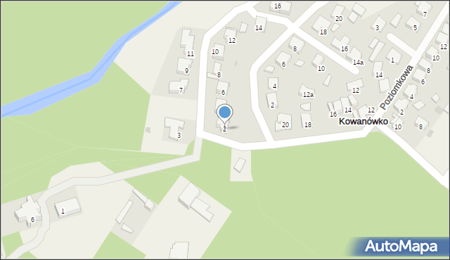 Kowanówko, Malinowa, 2, mapa Kowanówko