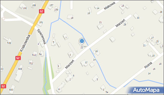 Kozy, Marzeń, 11, mapa Kozy