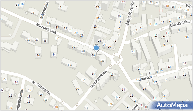 Kraków, Mazowiecka, 26a, mapa Krakowa