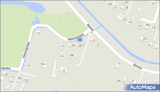 Kraków, Marynarska, 45, mapa Krakowa