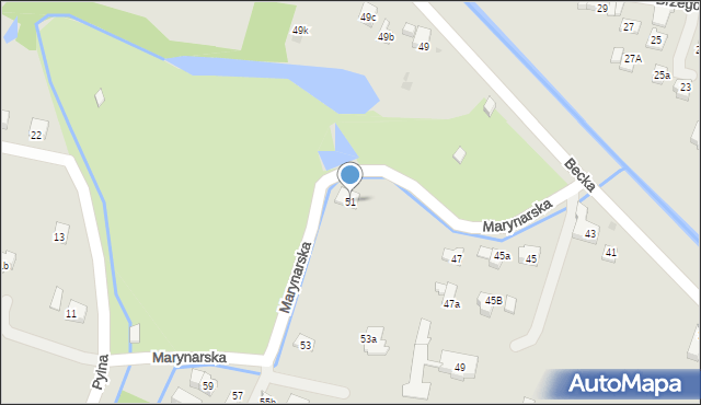 Kraków, Marynarska, 51, mapa Krakowa