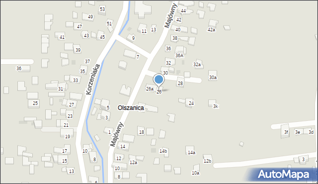 Kraków, Majówny Jadwigi, 26, mapa Krakowa