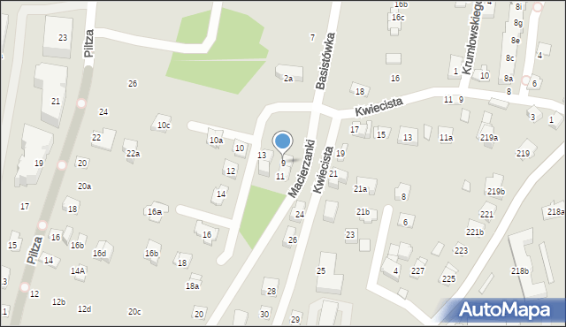 Kraków, Macierzanki, 9, mapa Krakowa