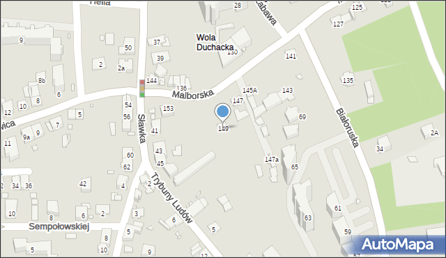 Kraków, Malborska, 149, mapa Krakowa