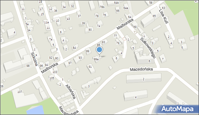 Kraków, Malborska, 89b, mapa Krakowa