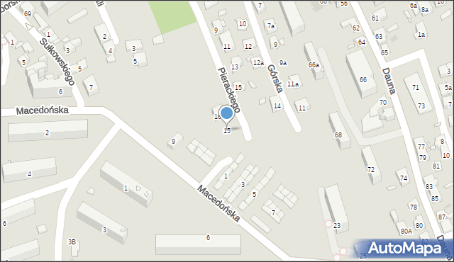 Kraków, Macedońska, 15, mapa Krakowa