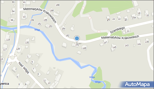 Kraków, Matematyków Krakowskich, 151, mapa Krakowa