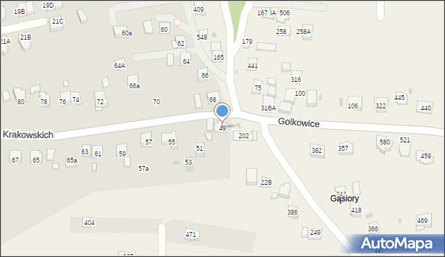 Kraków, Matematyków Krakowskich, 49, mapa Krakowa