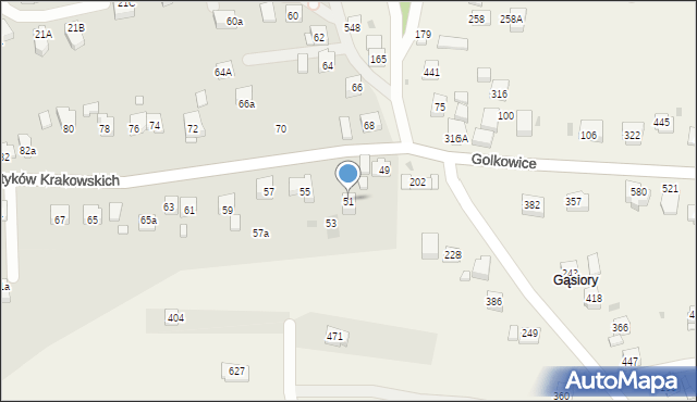 Kraków, Matematyków Krakowskich, 51, mapa Krakowa