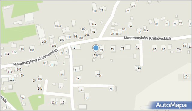 Kraków, Matematyków Krakowskich, 79a, mapa Krakowa