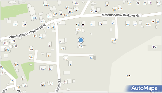 Kraków, Matematyków Krakowskich, 79c, mapa Krakowa