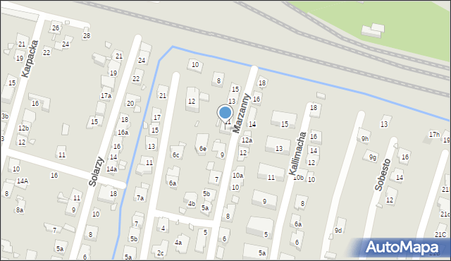 Kraków, Marzanny, 11a, mapa Krakowa