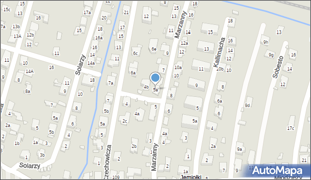 Kraków, Marzanny, 5a, mapa Krakowa