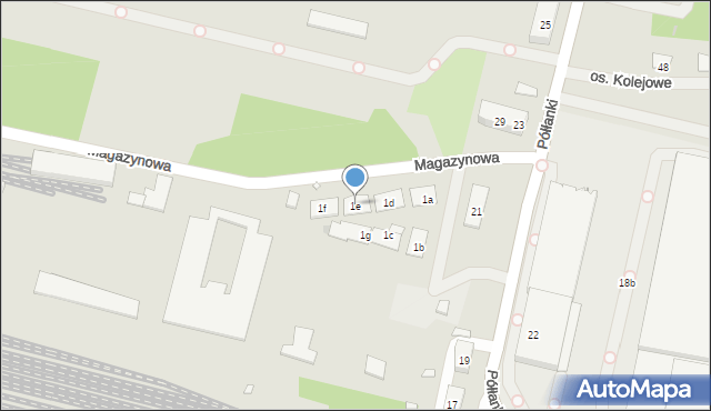 Kraków, Magazynowa, 1e, mapa Krakowa